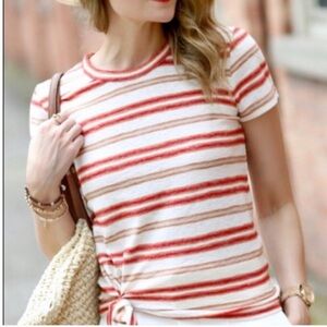 Madewell Hi-Fi Shrunken Tee in Vonda Stripe Size Small